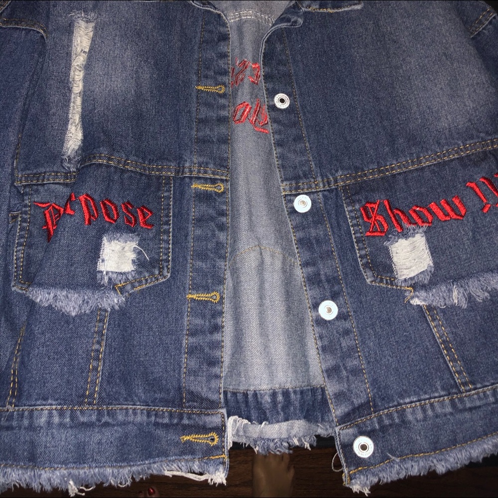 Know Your Purpose Torn Jean Jacket
